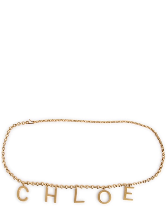 Chloé: Chloé letters chain belt - Antique Gold - women_0 | Luisa Via Roma