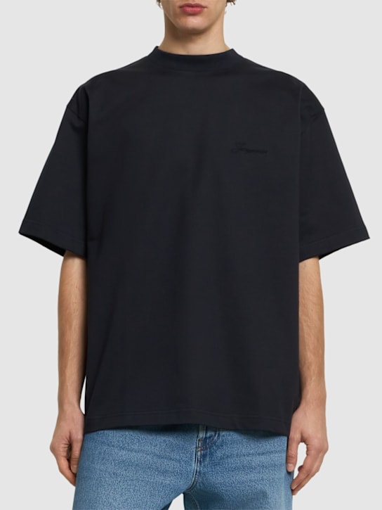 Jacquemus: Le t-shirt halteres cotton t-shirt - men_2 | Luisa Via Roma