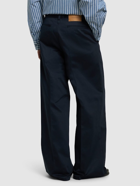 AMI Paris: Baggy fit cotton pants - Navy - men_2 | Luisa Via Roma