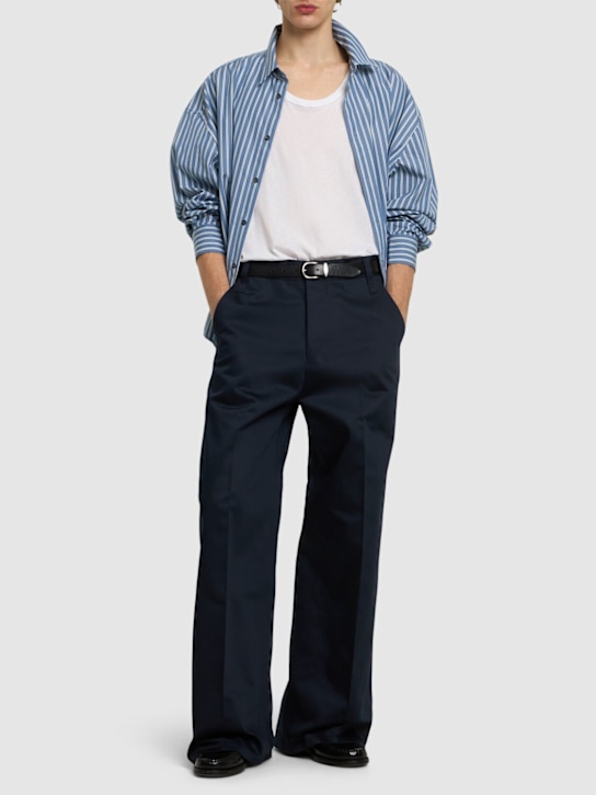 AMI Paris: Baggy fit cotton pants - Navy - men_1 | Luisa Via Roma