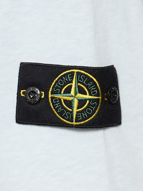 Stone Island: Crewneck cotton sweatshirt - Sky Blue - men_4 | Luisa Via Roma