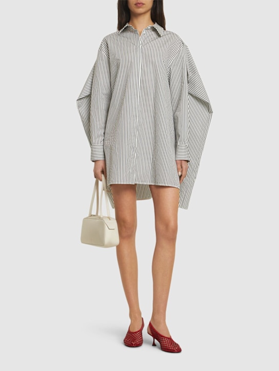 Proenza Schouler: Isla poplin mini shirt dress - White/Navy - women_1 | Luisa Via Roma