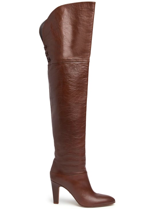 Chloé: 85mm Leather over the knee boots - women_0 | Luisa Via Roma