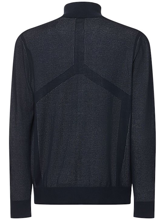Alphatauri: Fawan zip-up cardigan - Marine Blue - men_4 | Luisa Via Roma