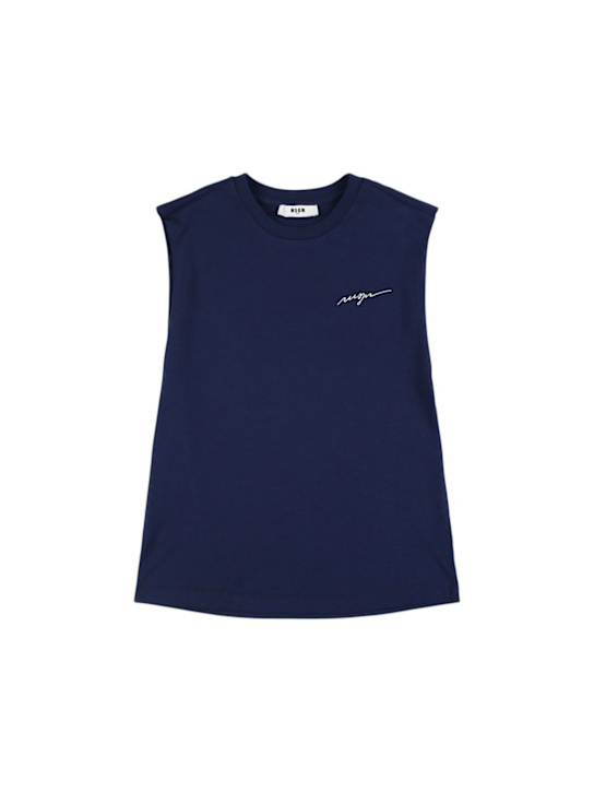 MSGM: Printed cotton jersey tank top - kids-boys_0 | Luisa Via Roma