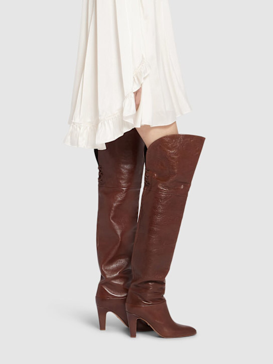Chloé: 85mm Leather over the knee boots - women_1 | Luisa Via Roma