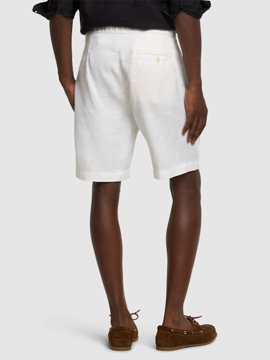 Frescobol Carioca: Felipe linen & cotton shorts - White - men_2 | Luisa Via Roma