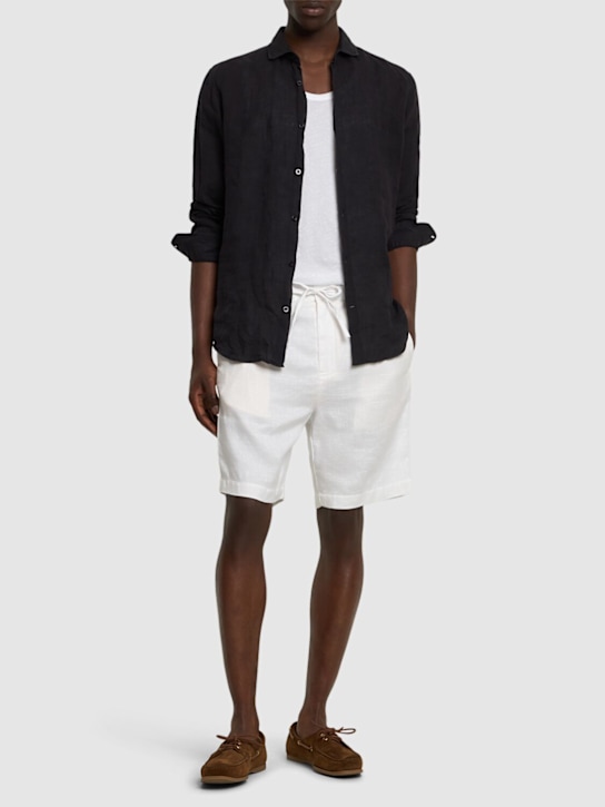 Frescobol Carioca: Felipe linen & cotton shorts - White - men_1 | Luisa Via Roma