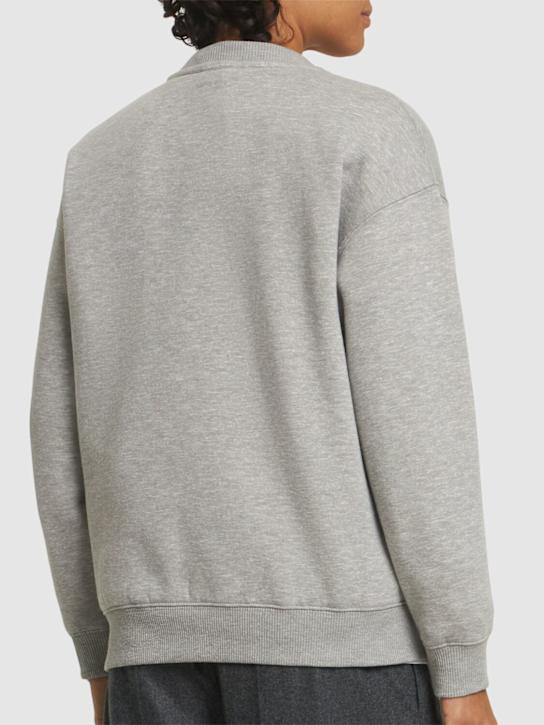 ANINE BING: Spencer cotton blend sweatshirt w/ logo - Heather Grey - women_2 | Luisa Via Roma