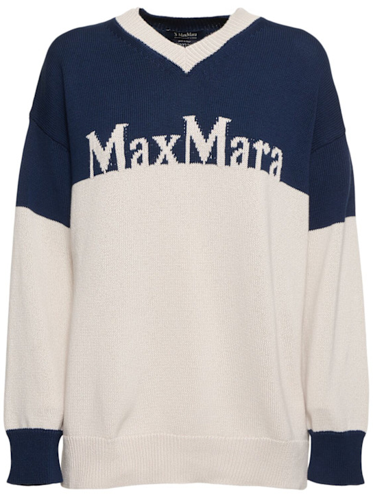 Luigi cotton knit v-neck sweater