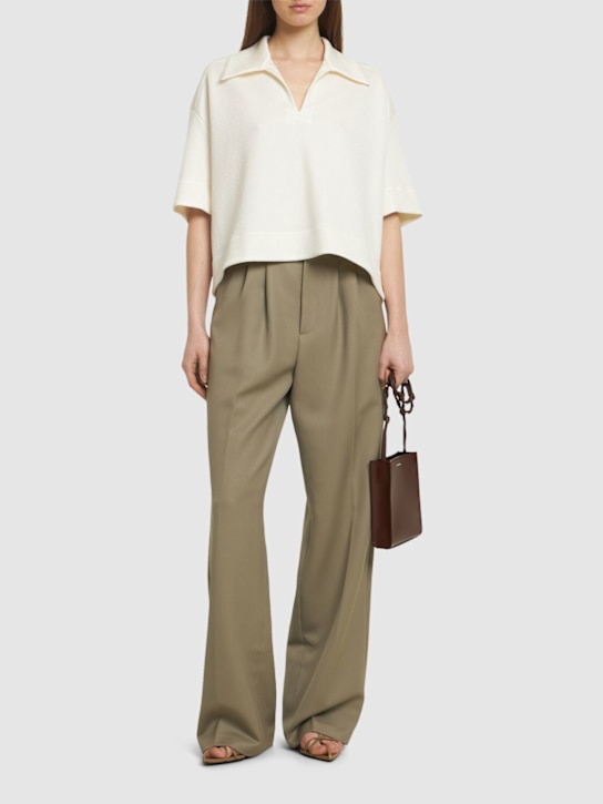 Jil Sander: Textured cropped polo top - women_1 | Luisa Via Roma