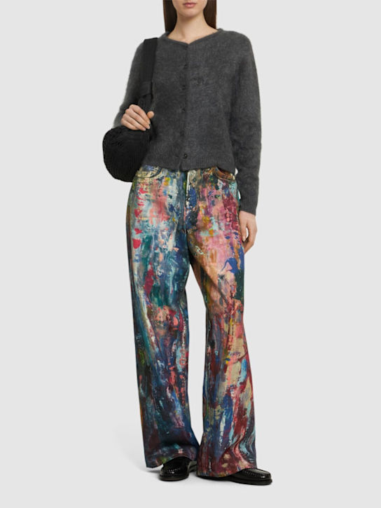 Acne Studios: Dayla printed denim wide leg jeans - women_1 | Luisa Via Roma