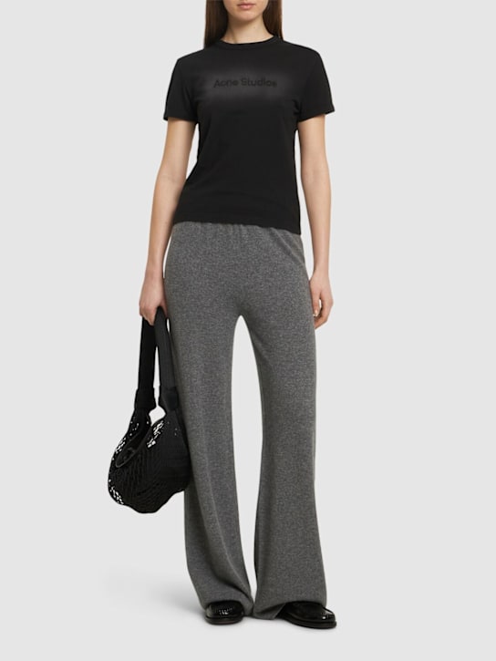 Acne Studios: Etza logo short sleeve jersey t-shirt - women_1 | Luisa Via Roma