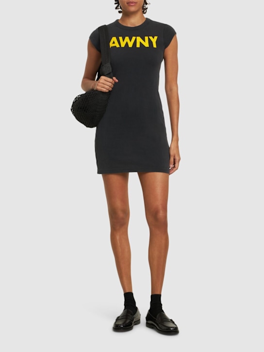 Graphic ribbed cotton mini dress - Thumbnail 2