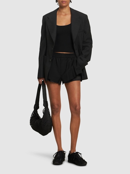 Alexander Wang: Elasticated sartorial wool short - women_1 | Luisa Via Roma