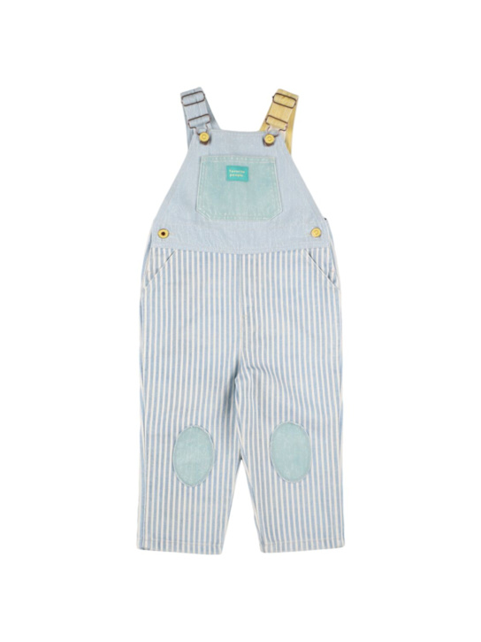 Favorite People: Printed cotton overalls - Blue/Multi - kids-girls_0 | Luisa Via Roma