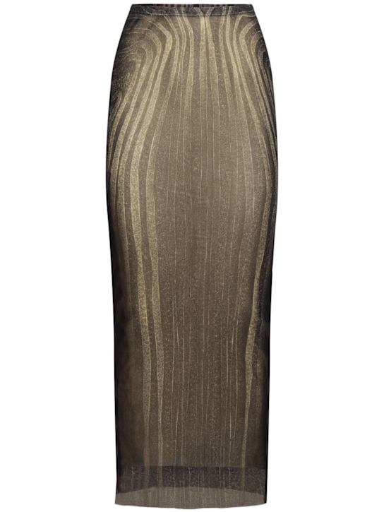 Mesh spiral printed long skirt - Thumbnail 1