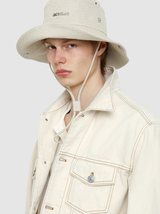 Jacquemus: Le bob de-nimes bucket hat - Off-White - men_2 | Luisa Via Roma