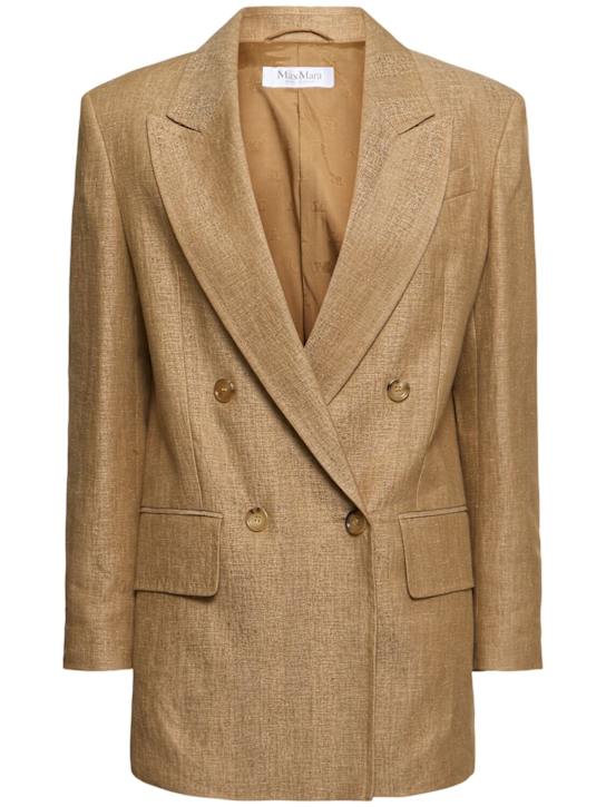 Max Mara: Gerla double breast linen blazer - women_0 | Luisa Via Roma