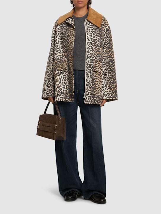 GANNI: Printed canvas midi jacket - women_1 | Luisa Via Roma