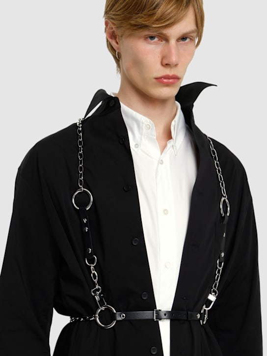 Vivienne Westwood: Chain harness w/ leather inserts - men_1 | Luisa Via Roma