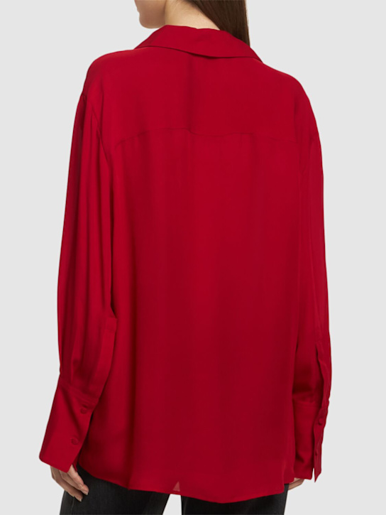 ANINE BING: Bridget silk viscose georgette shirt - Red - women_2 | Luisa Via Roma
