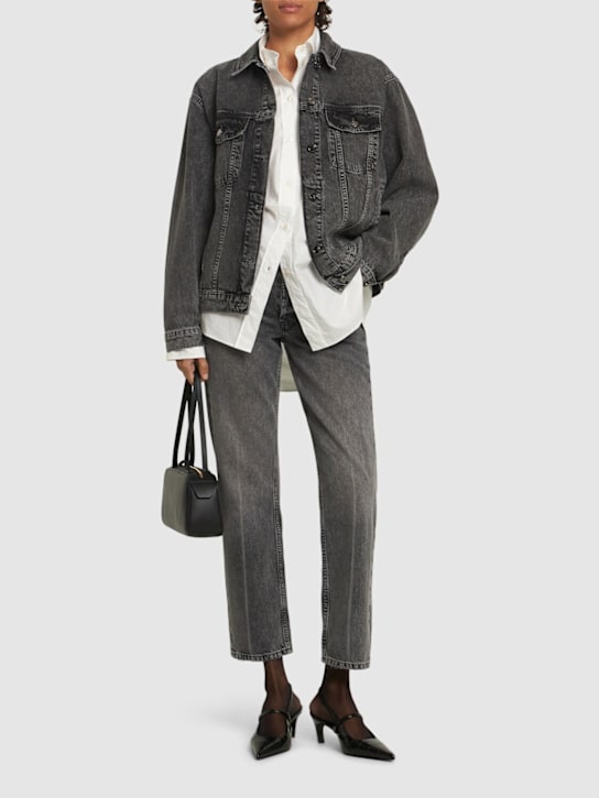 ANINE BING: Kate mid rise denim straight jeans - women_1 | Luisa Via Roma