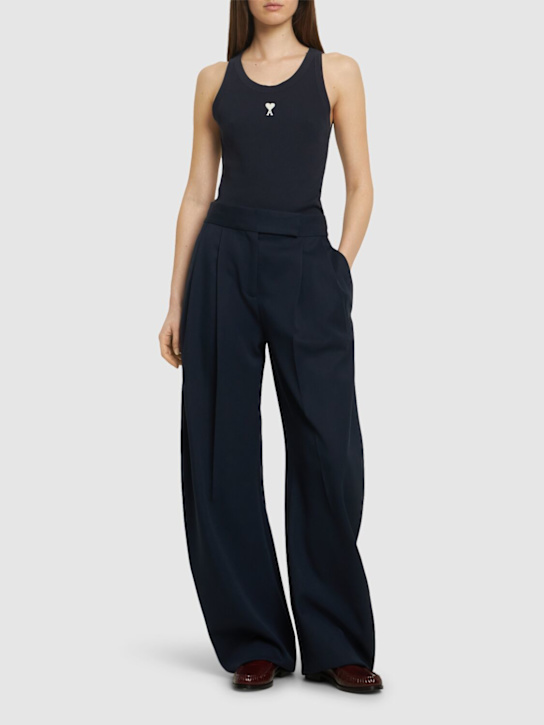 AMI Paris: Adc stretch cotton jersey tank top - women_1 | Luisa Via Roma