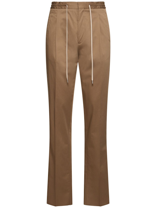 Lardini: Miami stretch cotton jogger pants - Brown - men_0 | Luisa Via Roma
