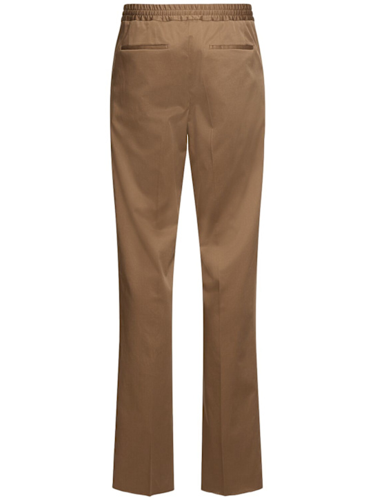 Lardini: Miami stretch cotton jogger pants - Brown - men_3 | Luisa Via Roma