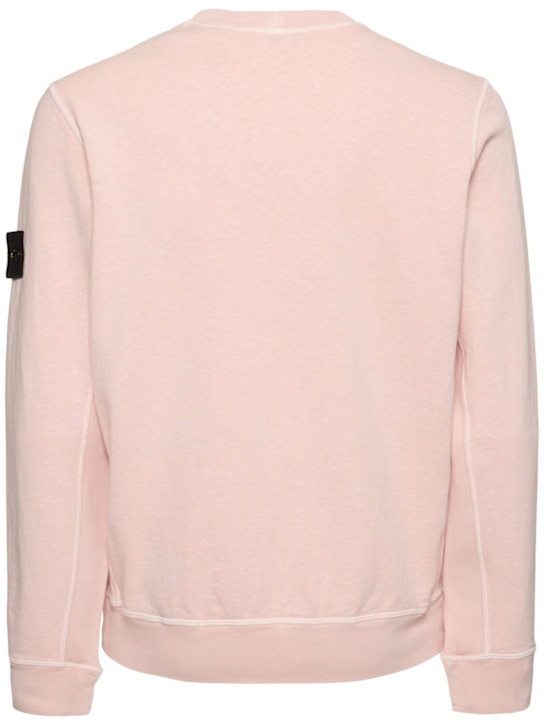Stone Island: Crewneck cotton sweatshirt - Antique Rose - men_3 | Luisa Via Roma
