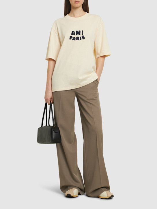 AMI Paris: Boxy fit cotton jersey t-shirt - women_1 | Luisa Via Roma