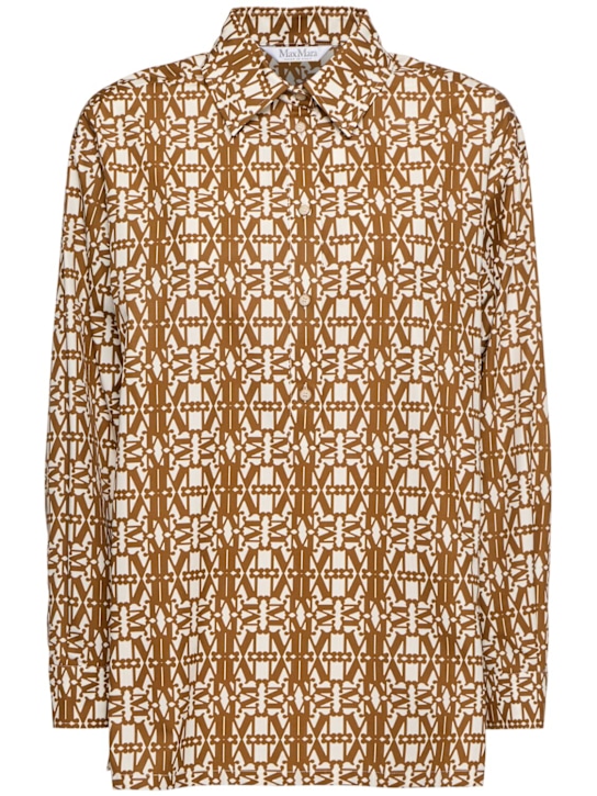 Max Mara: Gallura printed poplin shirt - women_0 | Luisa Via Roma
