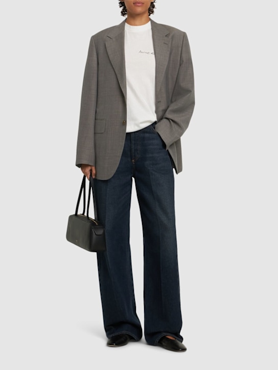 ANINE BING: Walker cotton logo t-shirt - women_1 | Luisa Via Roma