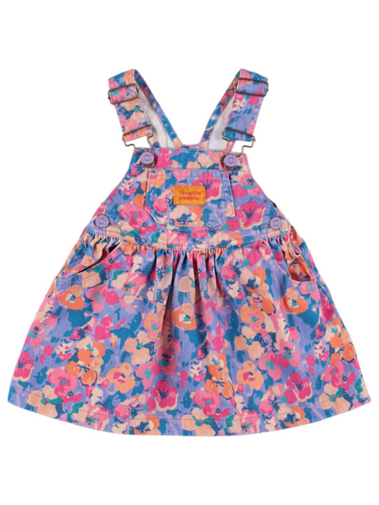 Favorite People: Printed cotton overall dress - Multicolor - kids-girls_0 | Luisa Via Roma