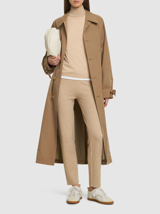 Max Mara: Larix cashmere blend knit straight pants - women_1 | Luisa Via Roma