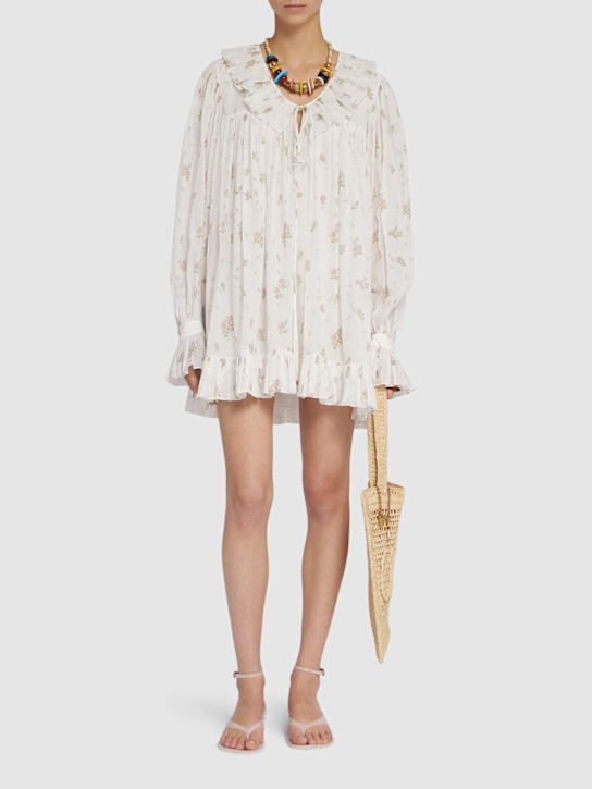 Chloé: Cotton mini dress - White - women_1 | Luisa Via Roma