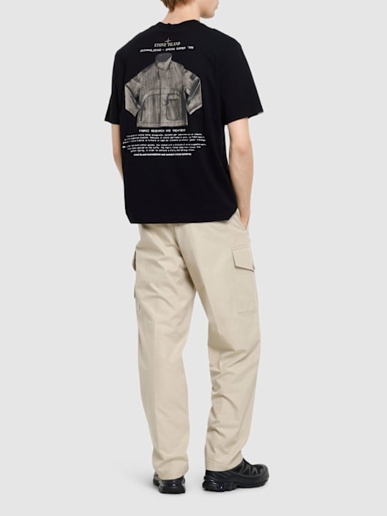 Stone Island: Logo cotton t-shirt - men_1 | Luisa Via Roma