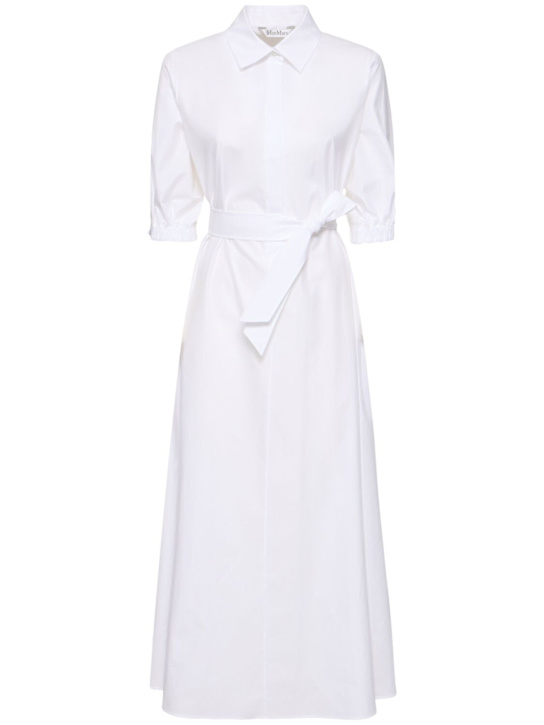 Max Mara: Hoyo poplin midi shirt dress - women_0 | Luisa Via Roma