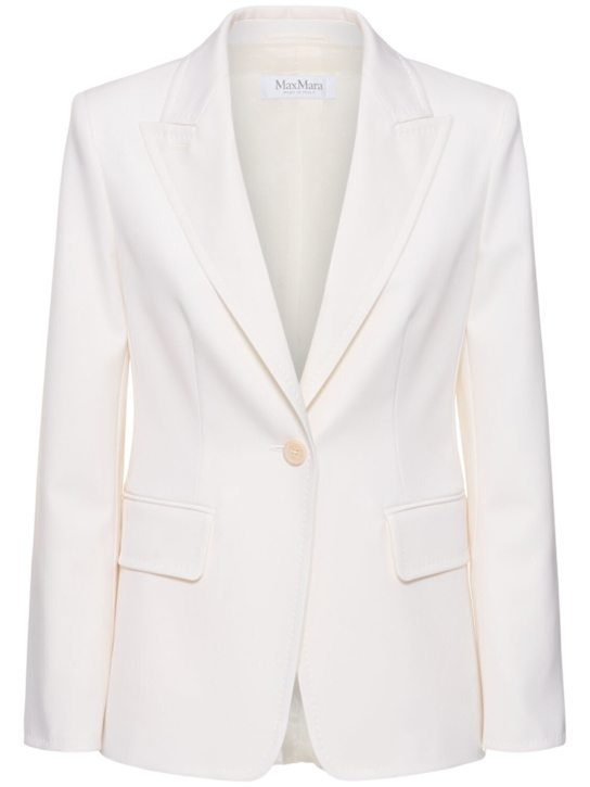 Max Mara: Palchi single breasted gabardine blazer - women_0 | Luisa Via Roma