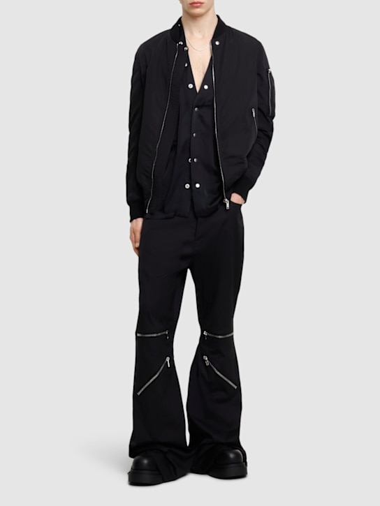 Rick Owens: Classic flight bomber jacket - Black - men_1 | Luisa Via Roma