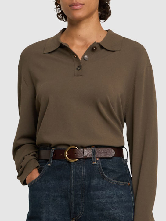 Dsquared2: 2cm Canadian Girl leather buckle belt - Brown - women_1 | Luisa Via Roma