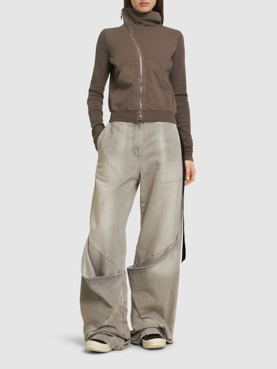 Rick Owens DRKSHDW: Mountain ジャージージップアップ コットンスウェットシャツ - women_1 | Luisa Via Roma