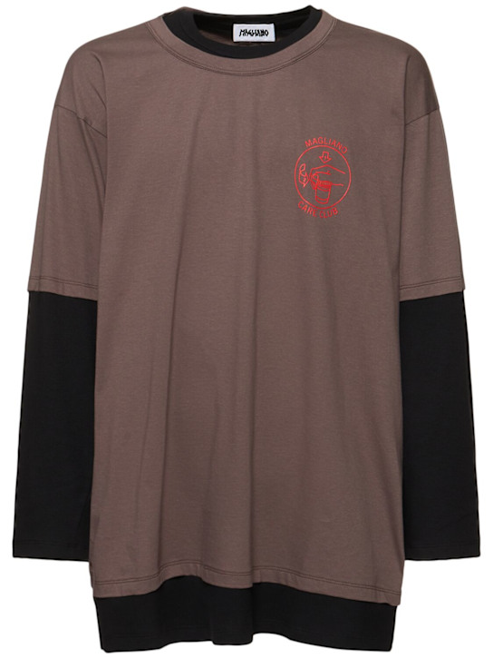 Magliano: Trauma oversize cotton t-shirt - Black - men_0 | Luisa Via Roma