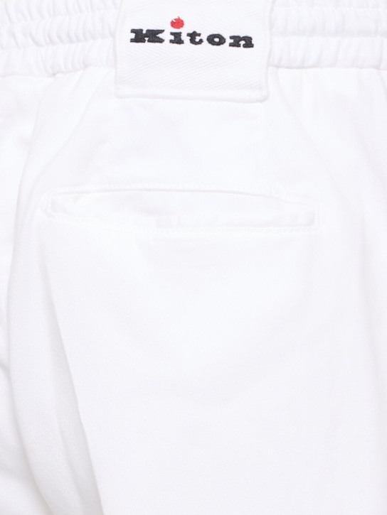 Kiton: Fluid lyocell blend jogger pants - White - men_4 | Luisa Via Roma