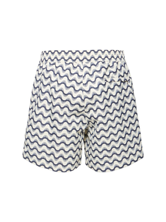 Frescobol Carioca: Porto Copa Raio Do Sol print swim shorts - Charcoal Blue & - men_2 | Luisa Via Roma