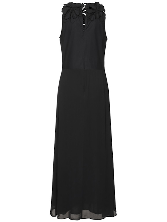 Forte_forte: En fleur embroidered long dress - Black - women_3 | Luisa Via Roma