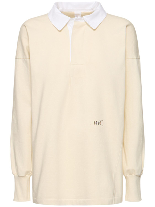 Maison Margiela: Cotton jersey polo top - women_0 | Luisa Via Roma