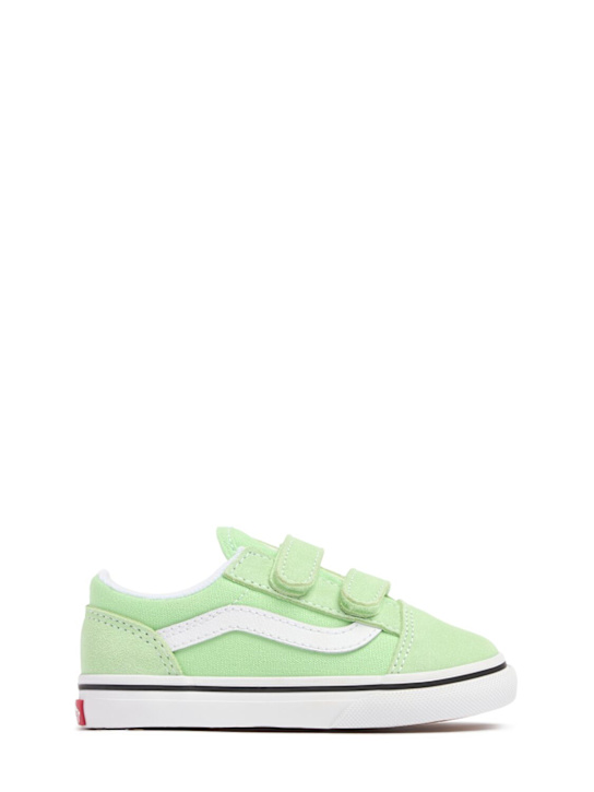 Vans: Sneakers en cuir Old Skool - Vert Clair - kids-girls_0 | Luisa Via Roma