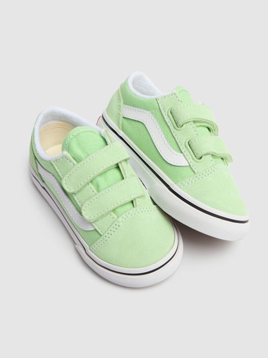 Vans: Sneakers en cuir Old Skool - Vert Clair - kids-girls_1 | Luisa Via Roma